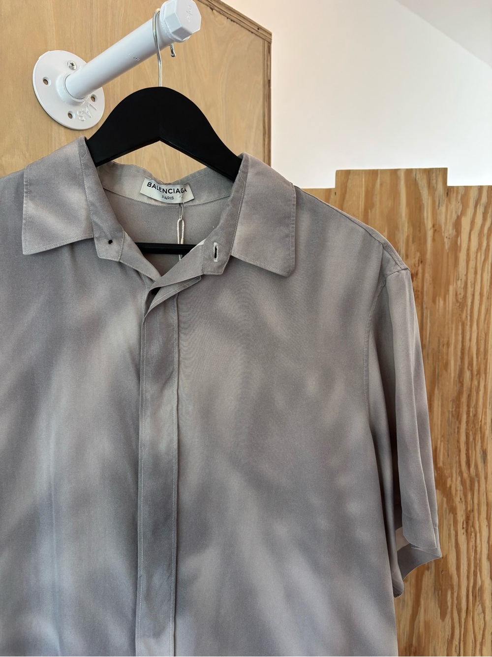 Balenciaga Early Demna Era Short Sleeve Button Down Shirt 38 FR Made In France